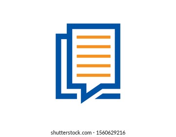 Speech Bubble Text Document with Lines Depicting Communication and Written Content for Business and Discussions