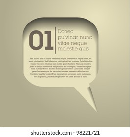 speech bubble / text bubble frame / vector / simple design / web / beige