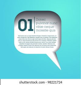 speech bubble / text bubble frame / vector / simple design / web / blue