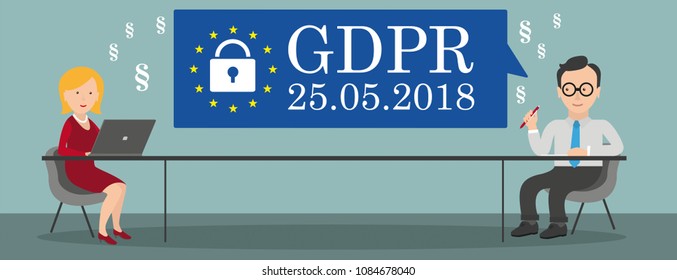 Speech bubble with text General Data Protection Regulation. Eps 10 vector file.