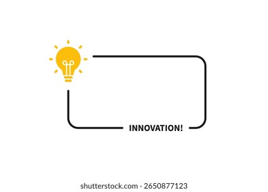 Speech bubble with text innovation symbol of creativity new ideas and forward thinking concept illustration for business and technology