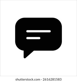 speech bubble with text line icon and silhouette vector.	