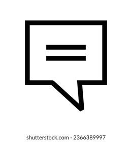 Speech Bubble With Text Lines, icône vectorielle