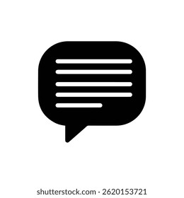 Speech Bubble with Text Lines Representing Chat or Communication Interface