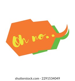 Speech bubble with text OH NO... on white background. Concept of
