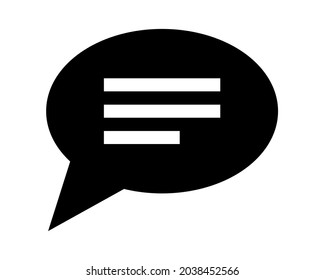 speech bubble with text on white background