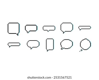 Speech Bubble Text Pixel Set 