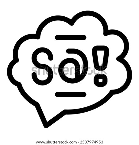 Speech bubble with text saying so with at symbol and exclamation mark