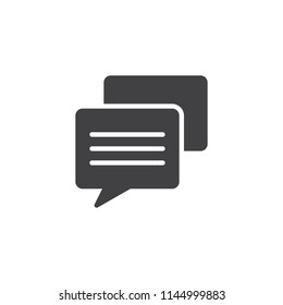 Speech bubble text vector icon. filled flat sign for mobile concept and web design. Conversation simple solid icon. Symbol, logo illustration. Pixel perfect vector graphics