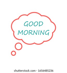 Speech bubble with text. Vector illustration of cloud shape banner design concept with greeting.