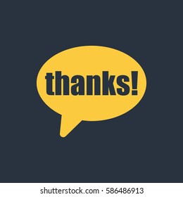 Speech bubble with thanks icon