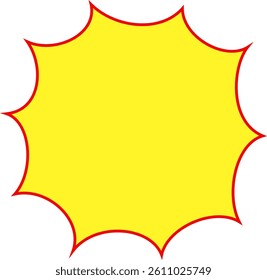 A speech bubble that can be used to express surprise or emphasis (yellow and red)