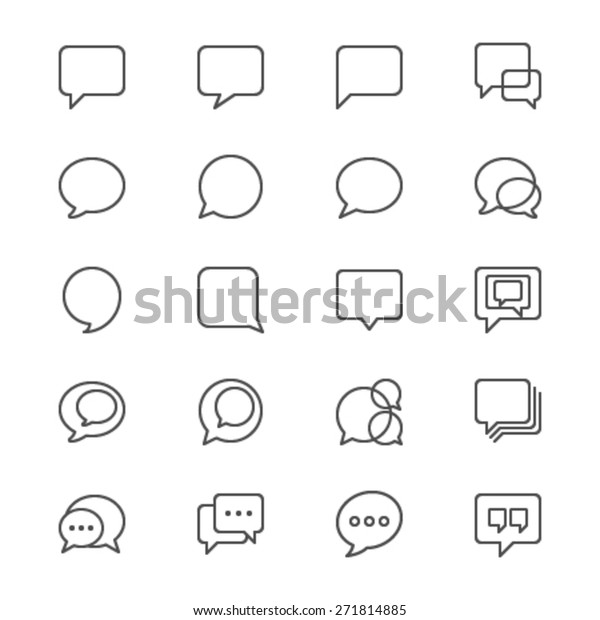 吹き出しの細いアイコン のベクター画像素材 ロイヤリティフリー