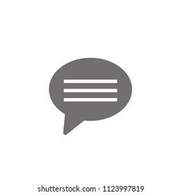 Speech bubble thin, line icon on white background isolated flat. eps 10