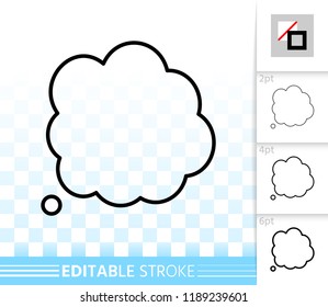 Speech Bubble thin line icon. Outline web comic tell sign. Chat Communication linear pictogram different stroke width. Simple vector symbol, transparent Speech Bubble editable stroke icon without fill