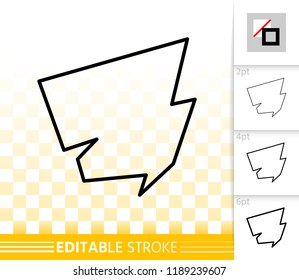 Speech Bubble thin line icon. Outline web comic tell sign. Chat Communication linear pictogram different stroke width. Simple vector symbol, transparent Speech Bubble editable stroke icon without fill