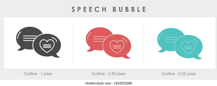 
speech bubble thin, line icon on white background; isolated flat