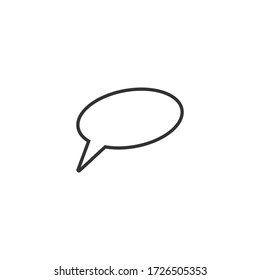 speech bubble thin, line icon on white background; isolated flat