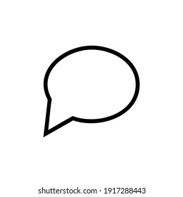 speech bubble thin, line icon on white background; isolated flat