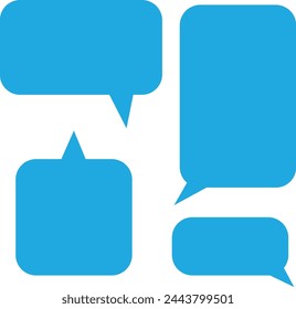 Speech bubble thin line icon set. Simple speech bubble symbol isolated vector Illustration