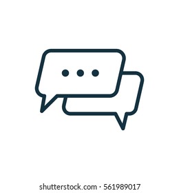 speech bubble thin, line icon on white background; isolated flat