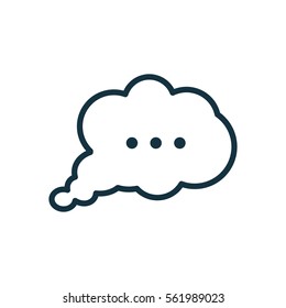 speech bubble thin, line icon on white background; isolated flat