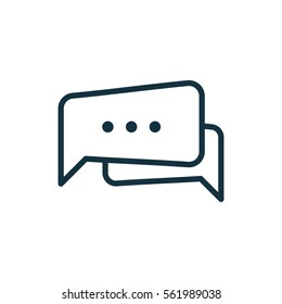 speech bubble thin, line icon on white background; isolated flat