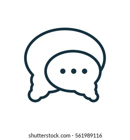 speech bubble thin, line icon on white background; isolated flat