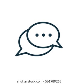 speech bubble thin, line icon on white background; isolated flat