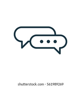 speech bubble thin, line icon on white background; isolated flat