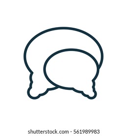 speech bubble thin, line icon on white background; isolated flat