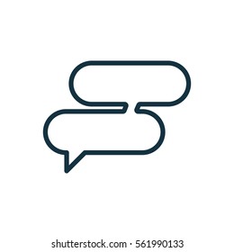 speech bubble thin, line icon on white background; isolated flat