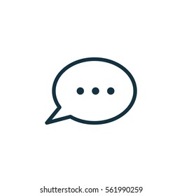 speech bubble thin, line icon on white background; isolated flat