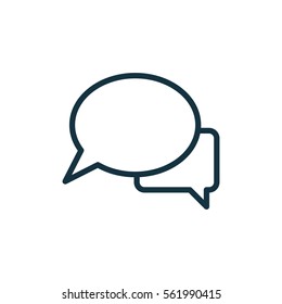 speech bubble thin, line icon on white background; isolated flat