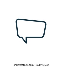 speech bubble thin, line icon on white background; isolated flat