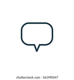 speech bubble thin, line icon on white background; isolated flat