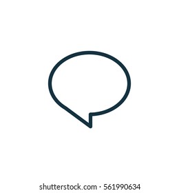 speech bubble thin, line icon on white background; isolated flat