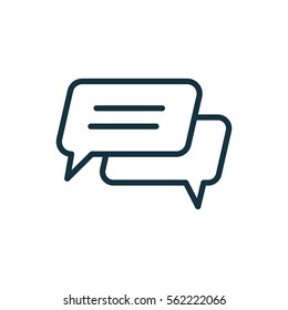 speech bubble thin, line icon on white background; isolated flat