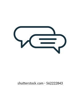 speech bubble thin, line icon on white background; isolated flat