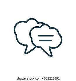 speech bubble thin, line icon on white background; isolated flat