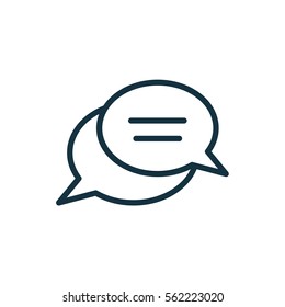 speech bubble thin, line icon on white background; isolated flat