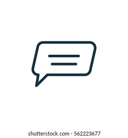 speech bubble thin, line icon on white background; isolated flat