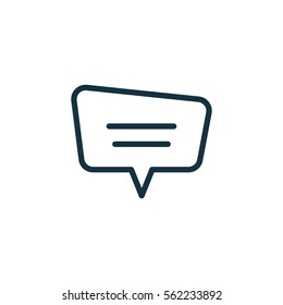 speech bubble thin, line icon on white background; isolated flat