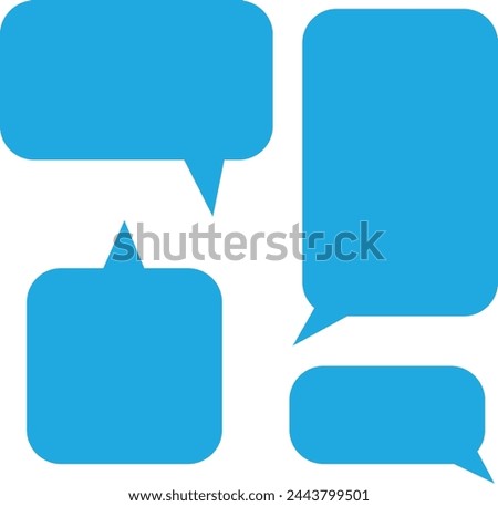 Speech bubble thin line icon set. Simple speech bubble symbol isolated vector Illustration