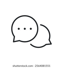 Speech bubble thin line icons. Perfect pixel on transparent background