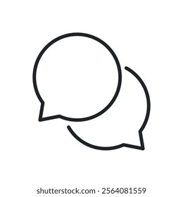 Speech bubble thin line icons. Editable stroke and Perfect pixel on transparent background