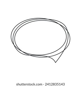 Speech bubble thin line. Message form, chatting. Dialog, callout, note for comments. Vector illustration.