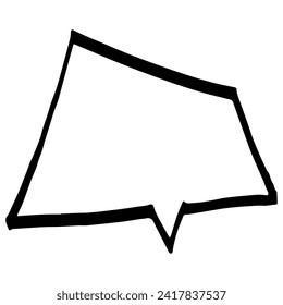 Speech bubble thin line sketch. Communication chat linear illustration of customer dialogue, blank template, blank label. Simple speech bubble symbol isolated