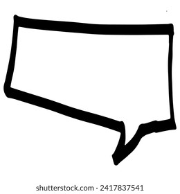 Esbozo de línea delgada de burbuja de voz. Comunicación chat ilustración lineal del diálogo del cliente, plantilla en blanco, etiqueta en blanco. Símbolo de burbuja de habla simple aislado