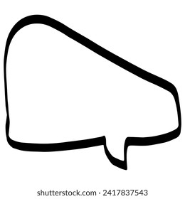 Esbozo de línea delgada de burbuja de voz. Comunicación chat ilustración lineal del diálogo del cliente, plantilla en blanco, etiqueta en blanco. Símbolo de burbuja de habla simple aislado